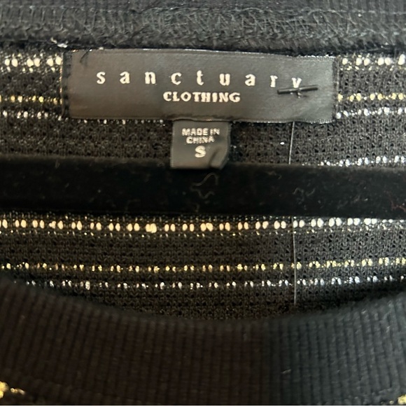 Sanctuary By Anthropologie Black Silver & Gold Dress w/ Side Zipper Accents Sz.S - Picture 2 of 12